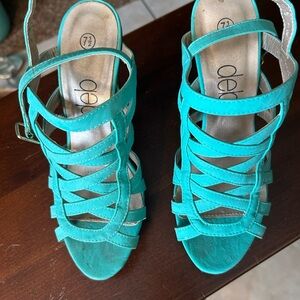 Deb Aqua Strappy Heels